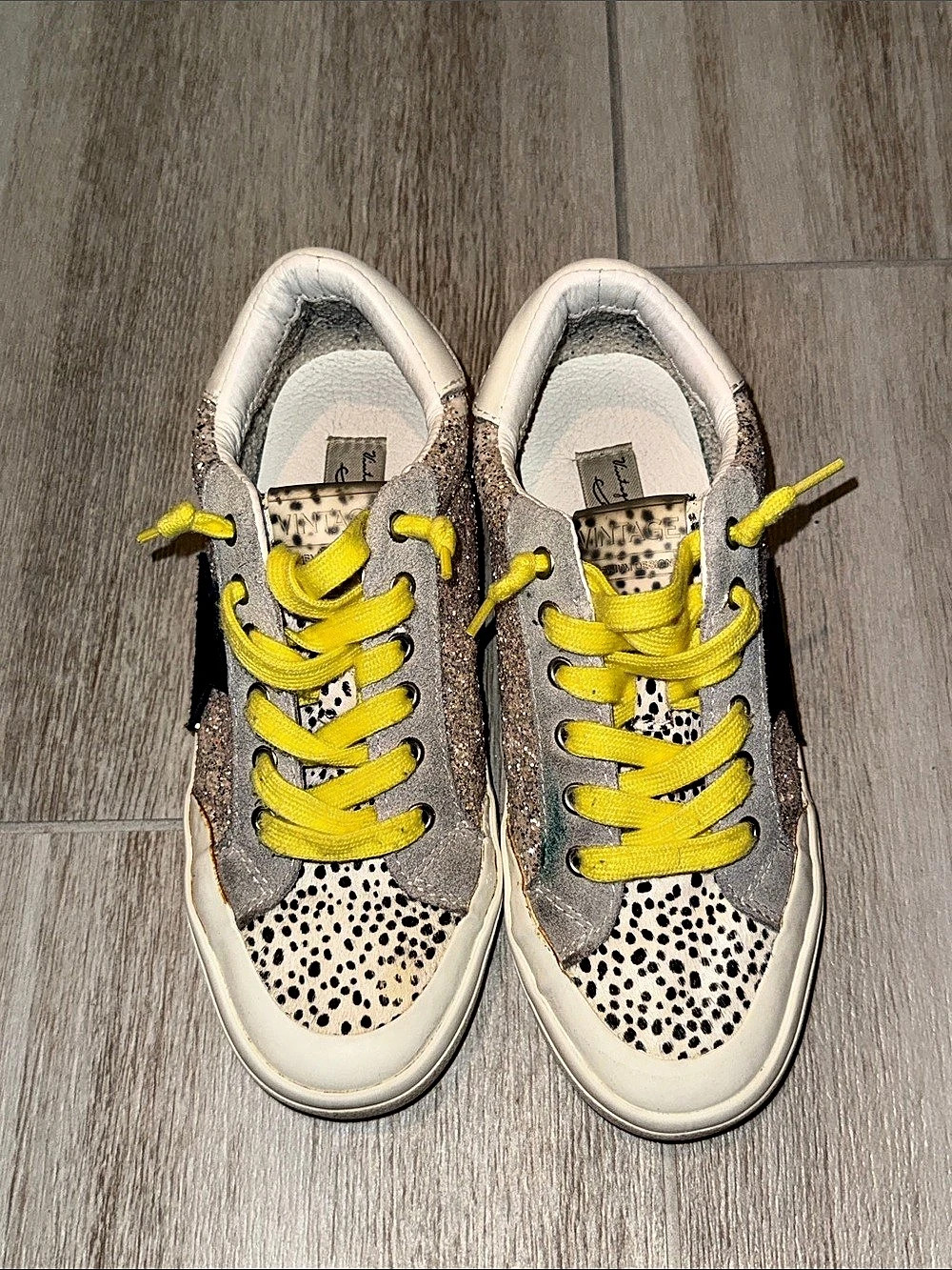Vintage Havana sneakers Leopard Print Sneakers Gray & Yellow US 6
